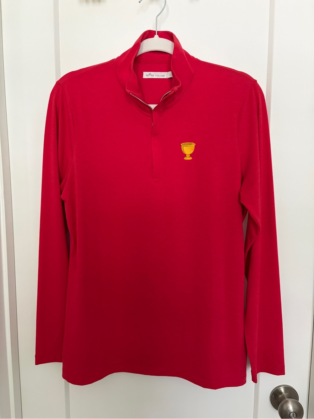 Peter Millar Presidents Cup Red Long-Sleeve Quarter-Zip | Large